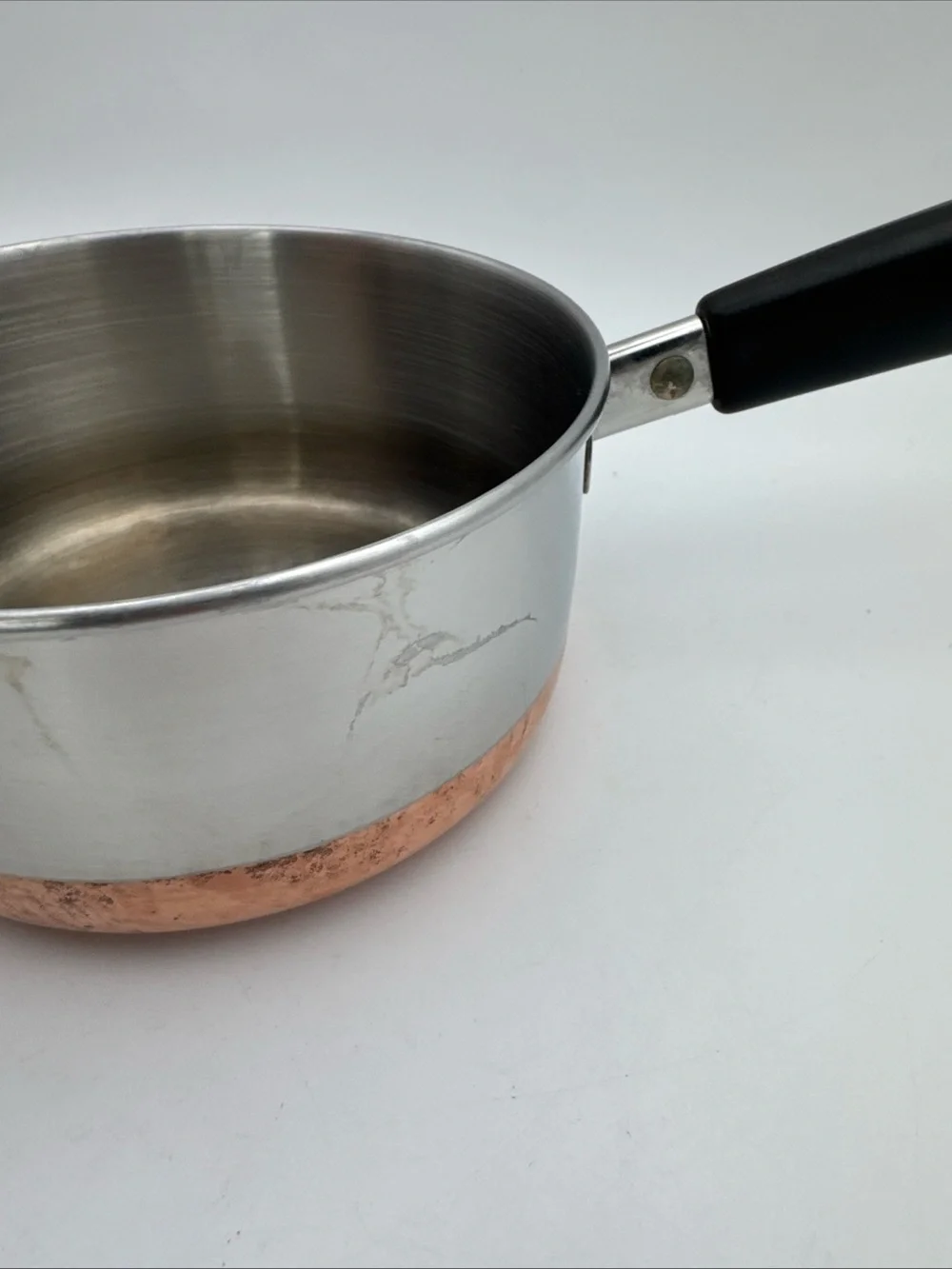 Vintage Revere Ware 1 Quart Stainless Steel Saucepan Copper Clad Bottom and Lid